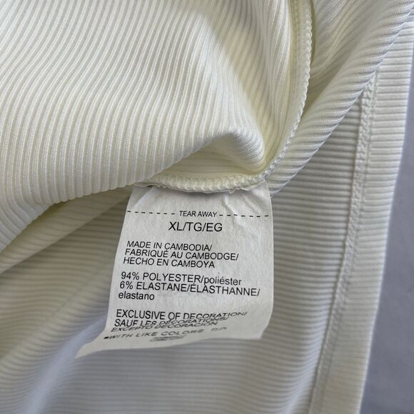 New Women’s Under Armour Project Rock Off White Rib Tank Top Sz XL NWT - Picture 5 of 8